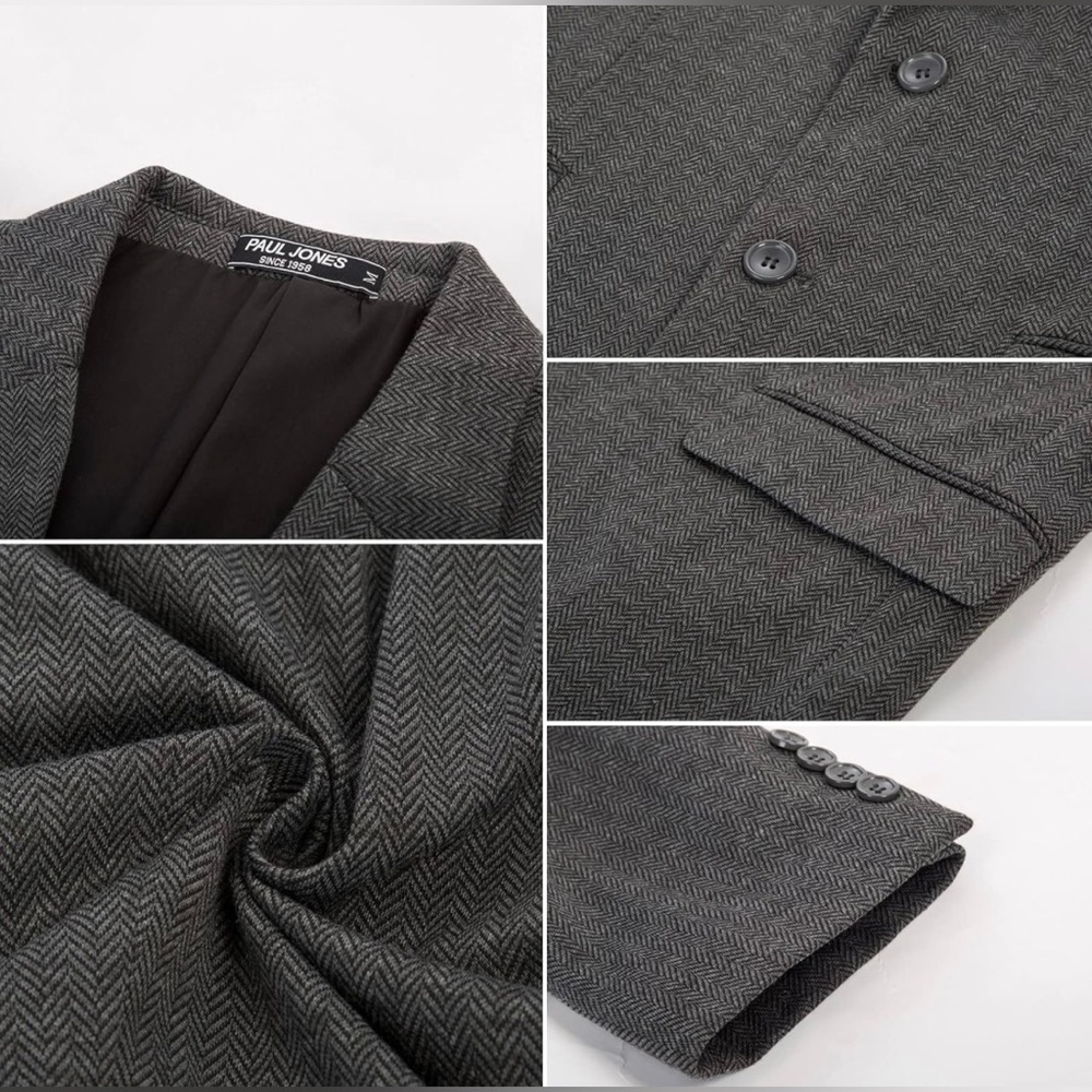 NWT Paul Jones Men's Herringbone Blazer Jacket Size XL - Picture 7 of 8